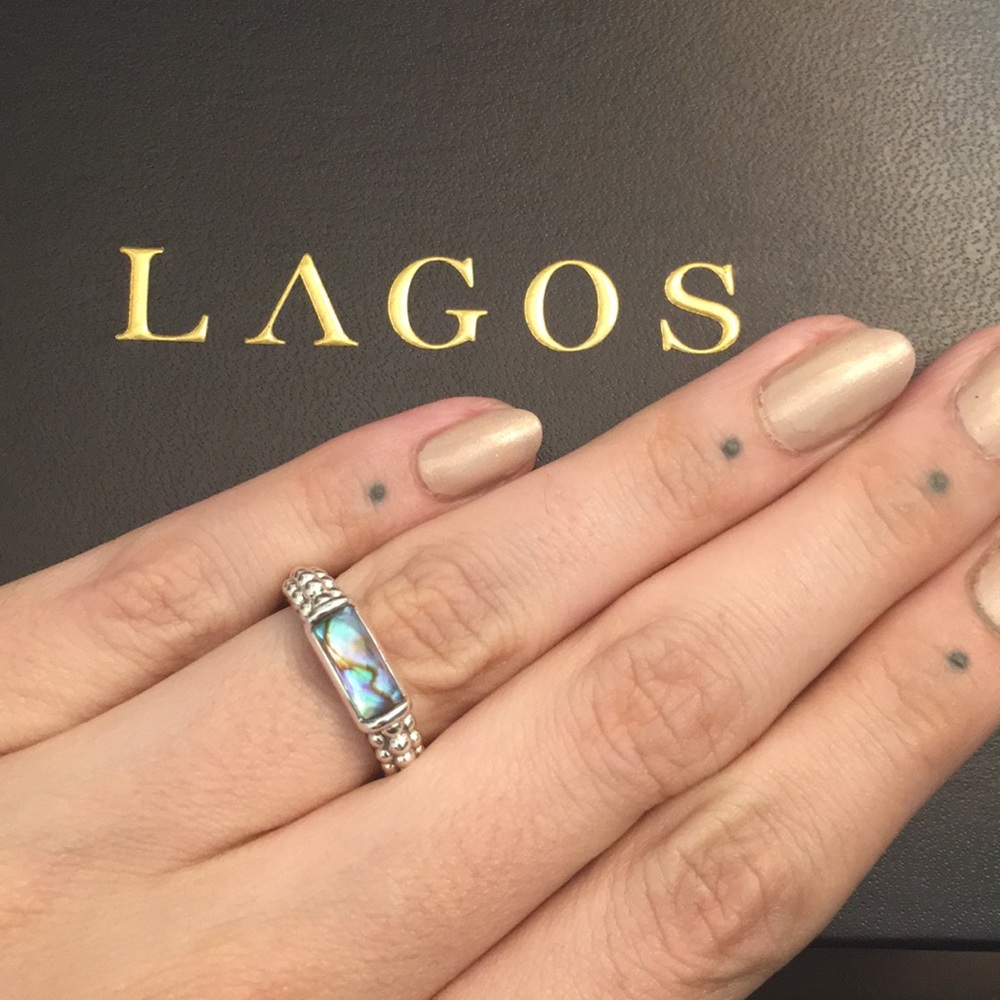 NIB LAGOS  Maya Abalone Stacking Ring